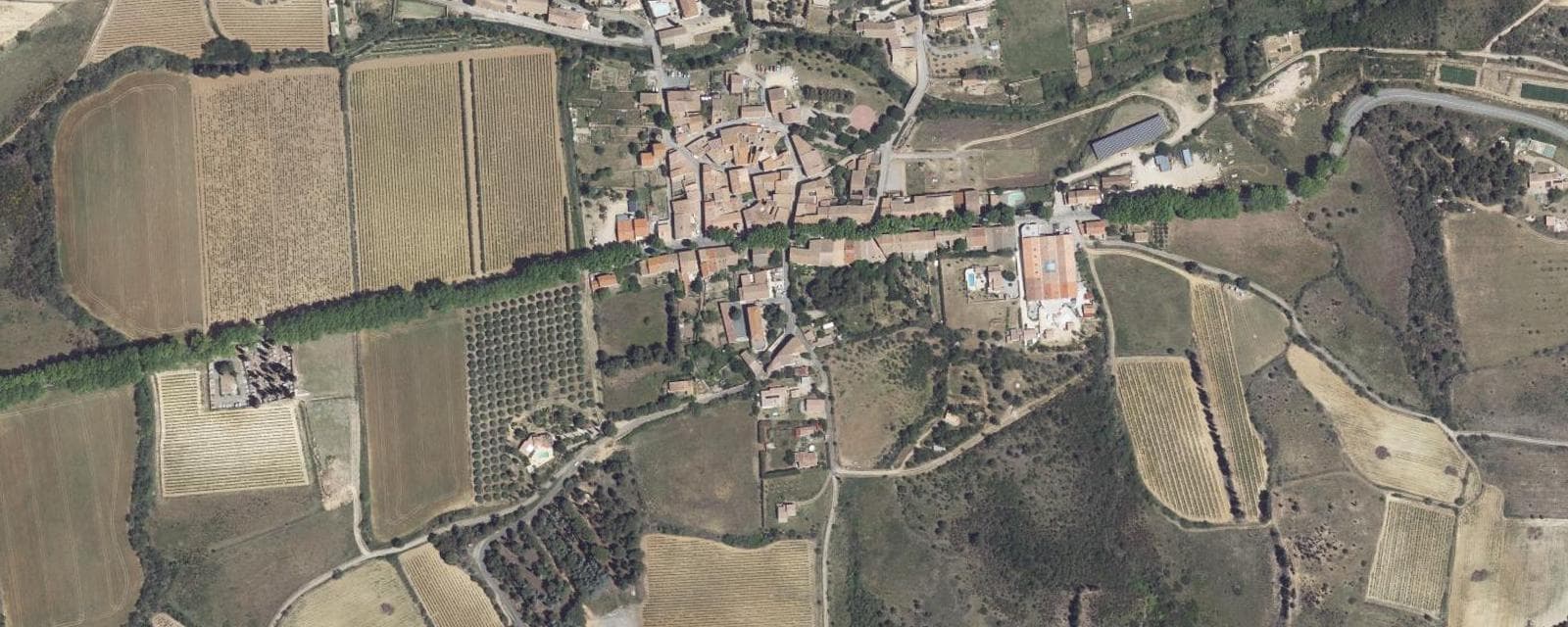 Vue aérienne de Tournissan (Aude)