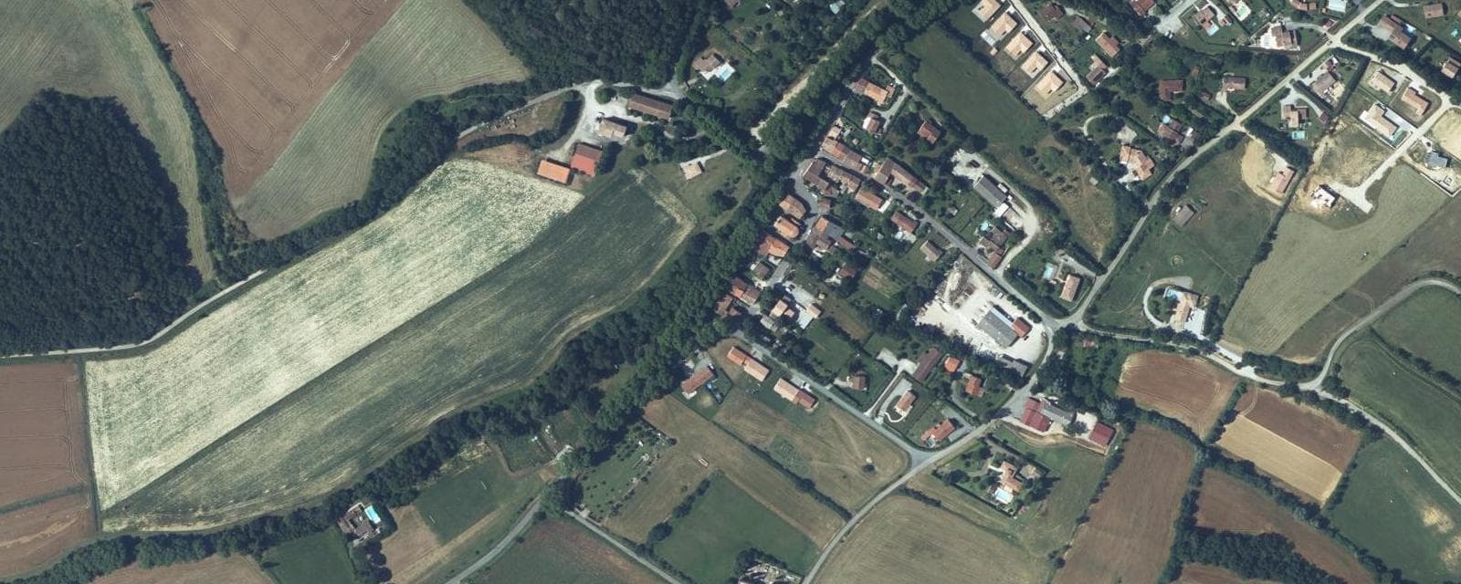 Vue aérienne de Vaudreuille (Haute-Garonne)
