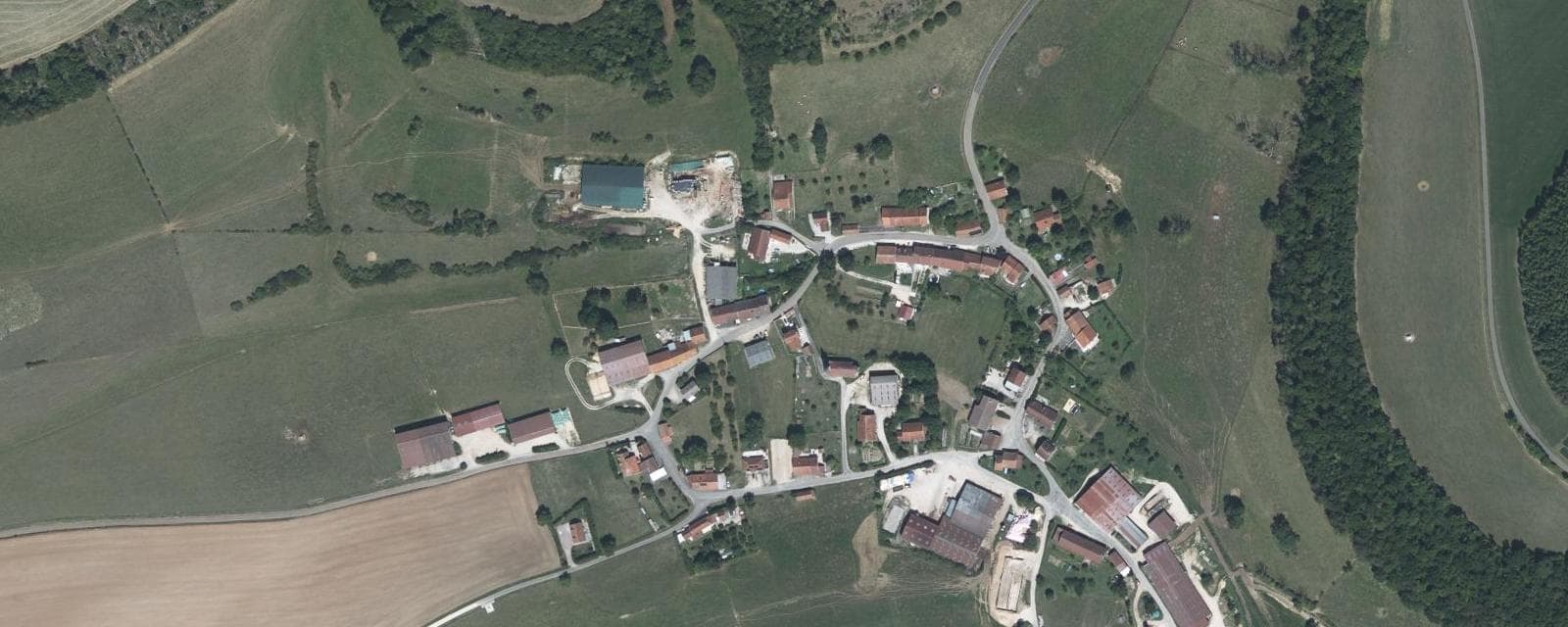 Vue aérienne de Vauxbons (Haute-Marne)