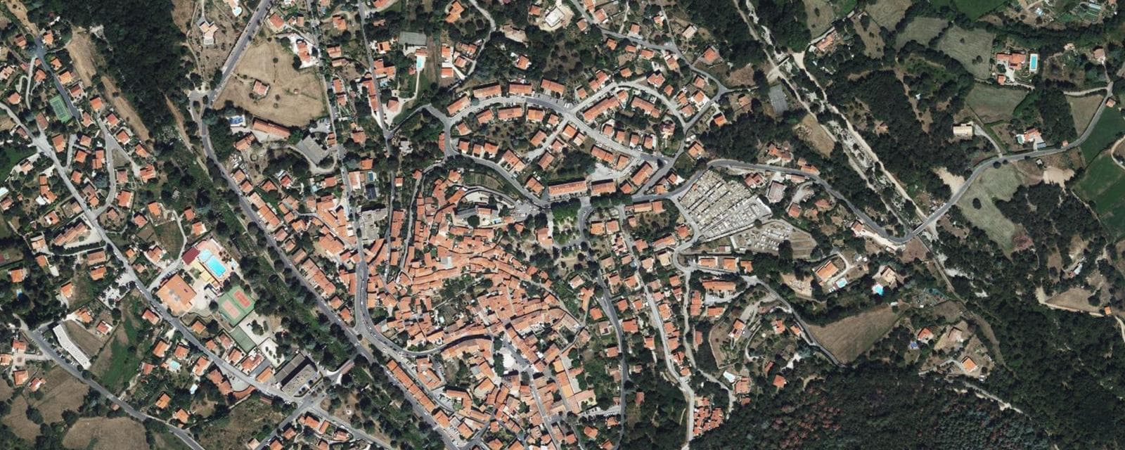 Vue aérienne de Vernet-les-Bains (Pyrénées-Orientales)