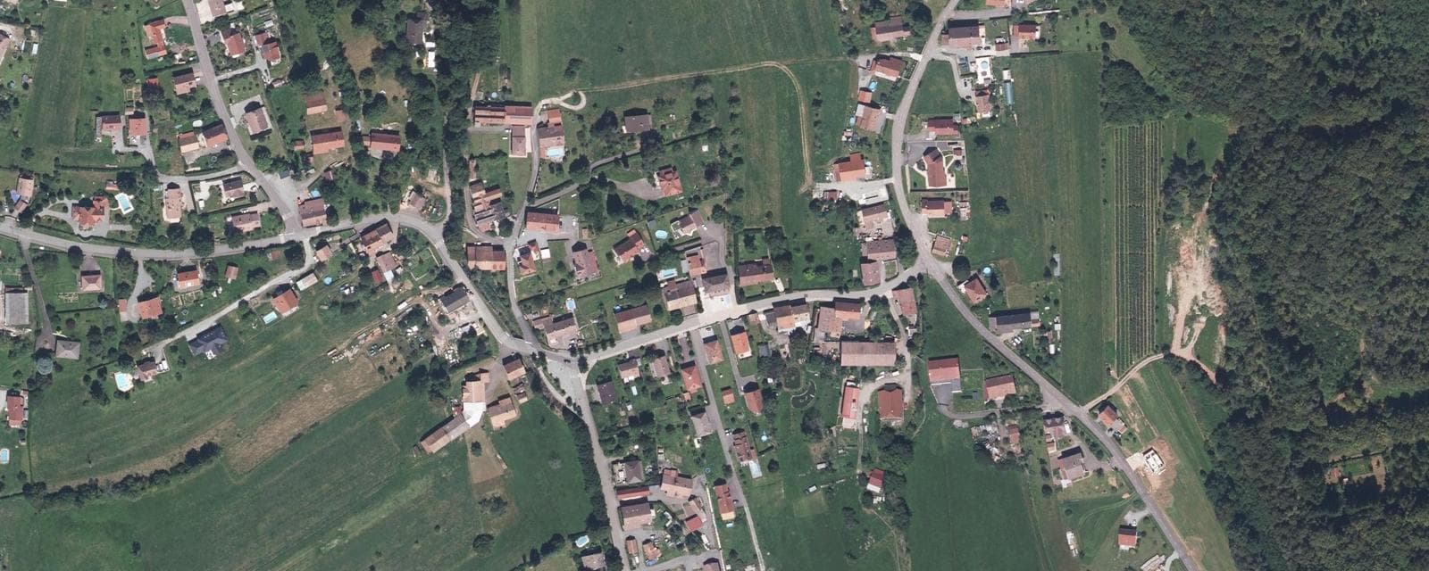 Vue aérienne de Vescemont (Territoire de Belfort)