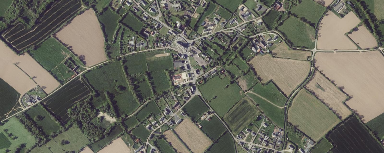 Vue aérienne de Vesly (Manche)