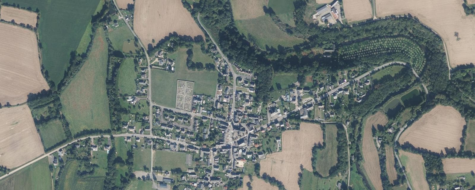 Vue aérienne de Vieux-Vy-sur-Couesnon (Ille-et-Vilaine)