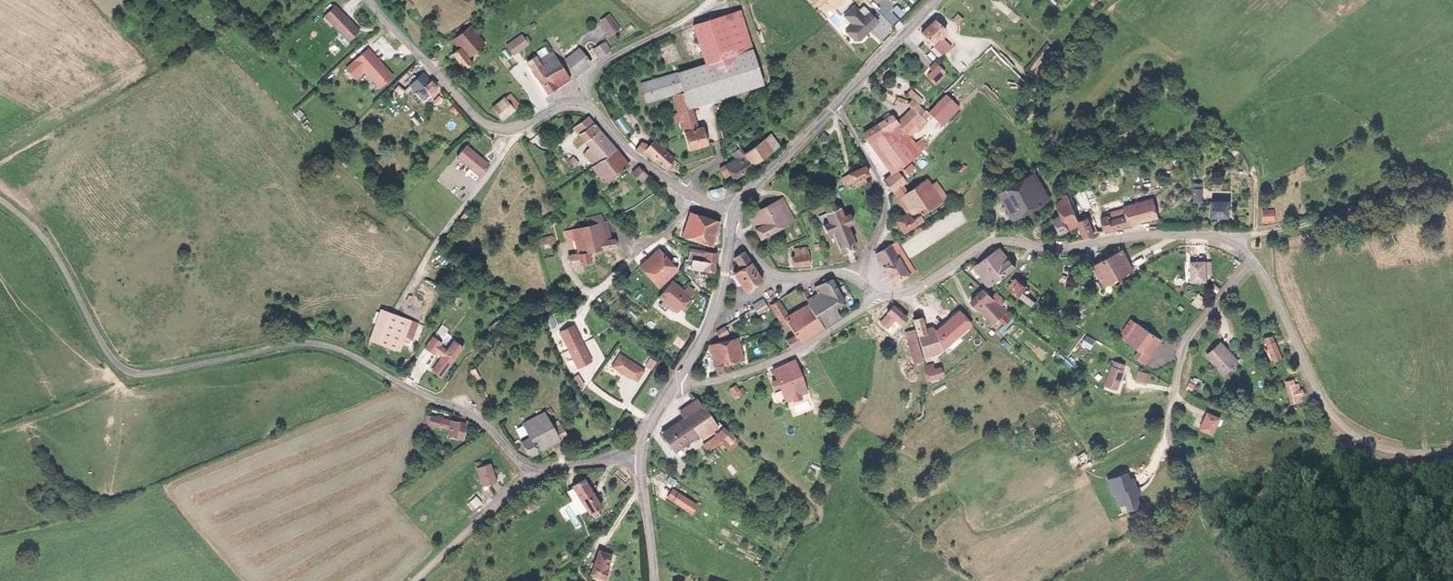 Vue aérienne de Villafans (Haute-Saône)