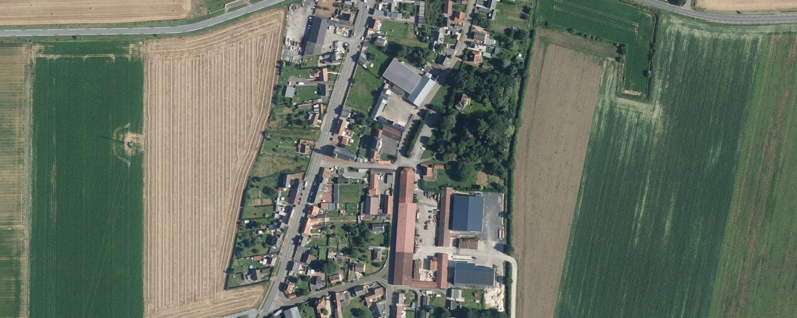 Vue aérienne de Villers-Carbonnel (Somme)