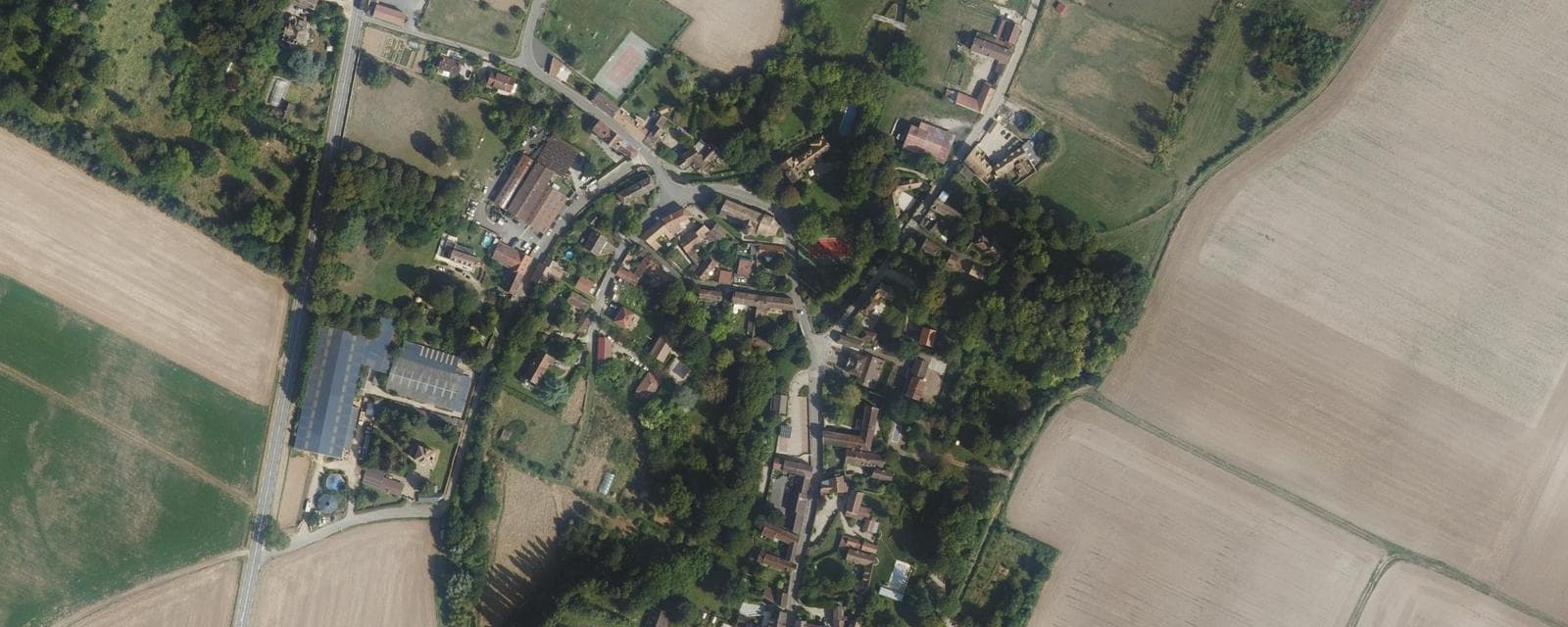Vue aérienne de Villette (Yvelines)