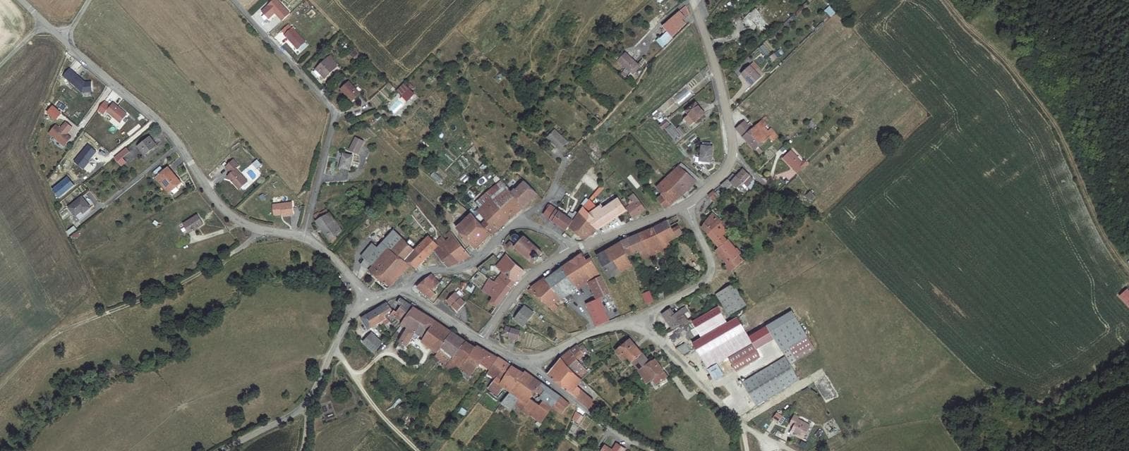 Vue aérienne de Vroville (Vosges)