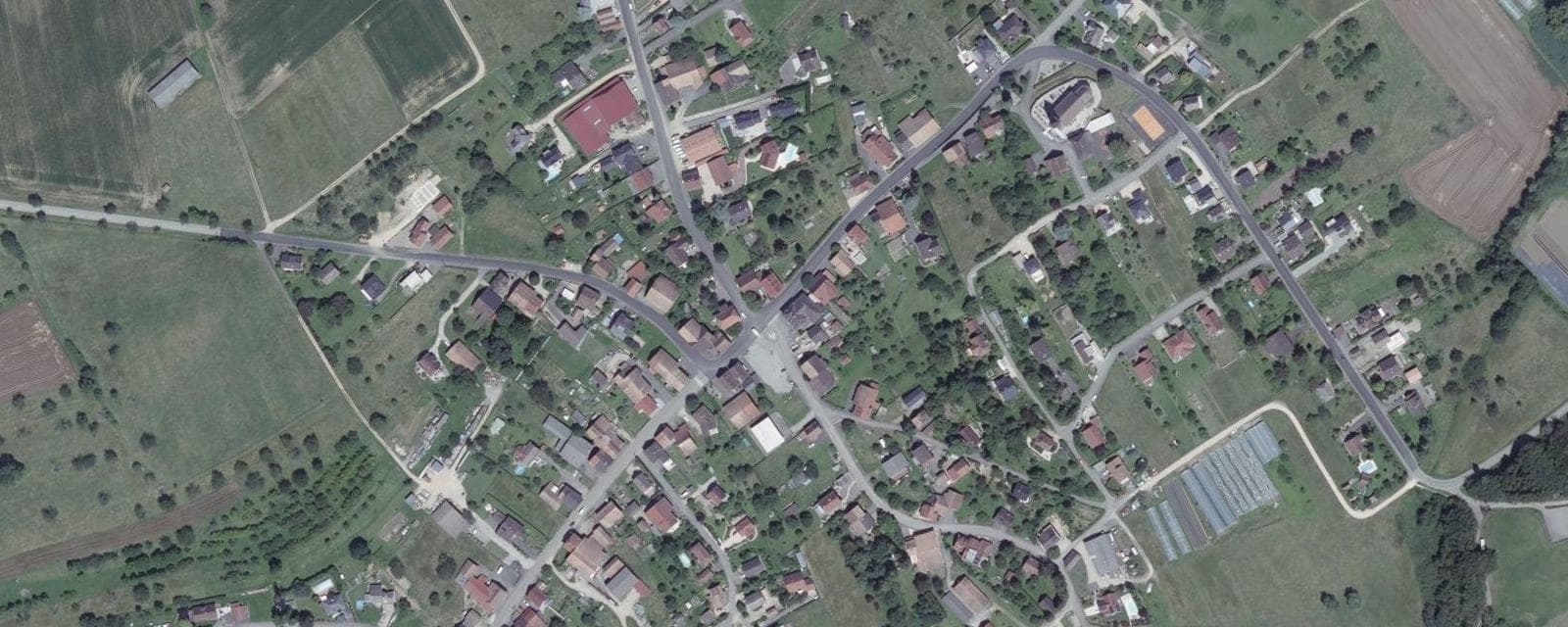 Vue aérienne de Wolschwiller (Haut-Rhin)
