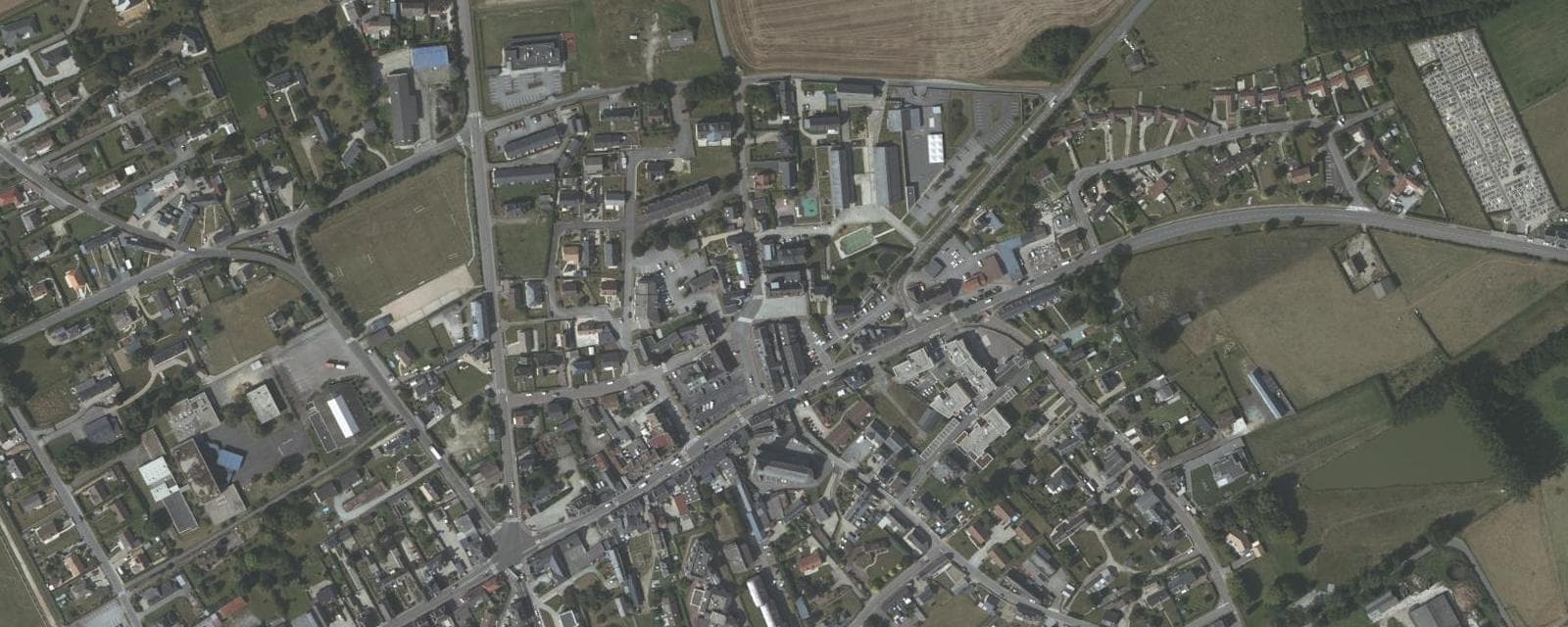 Vue aérienne de Yerville (Seine-Maritime)