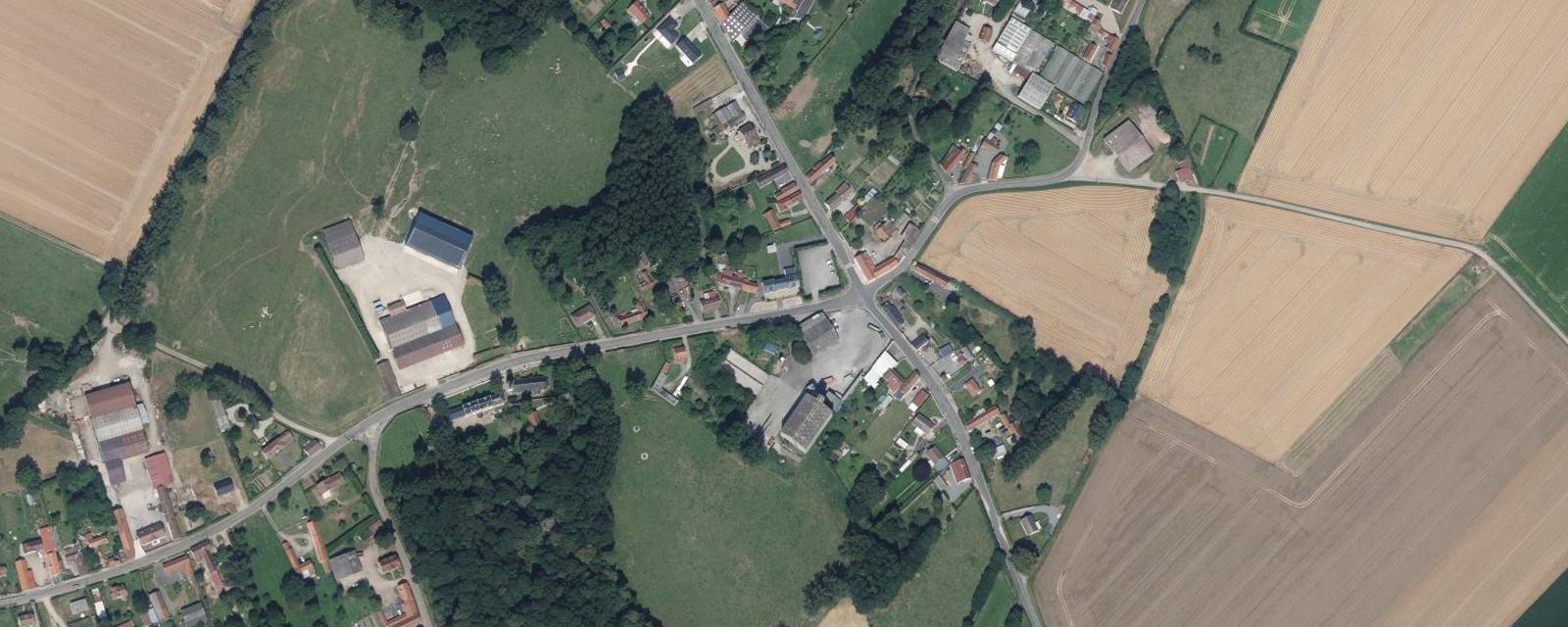 Vue aérienne de Noyelles-en-Chaussée (Somme)